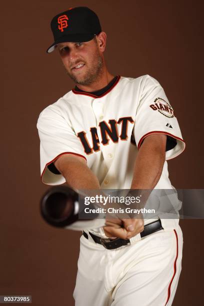 Scott McClain of the San Francisco Giants poses for a photo during Spring Training Photo Day at Scottsdale Stadium in Scottsdale, Arizona.