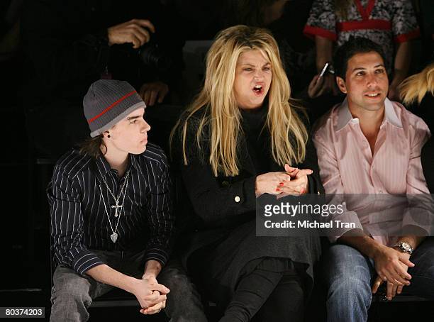 Actress Kirstie Alley and son William True front row at Whitley Kros Fall 2008 collection during Mercedes Benz LA Fashion Week held at Smashbox...