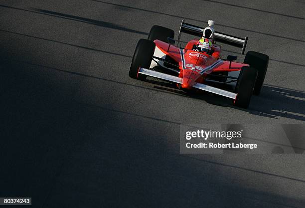 Enrique Bernoldi driver of the Conquest Racing Dallara Honda drives during testing for the IndyCar Series at the Homestead-Miami Speedway March 25,...