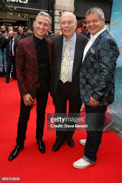 George Stiles, Julian Fellows and Anthony Drewe attend the press night performance of "The Wind In The Willows" at the London Palladium on June 29,...