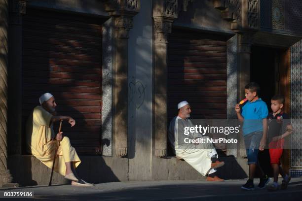 Scene from a daily life in Fes medina. On Thursday, June 29 in Fes, Morocco.