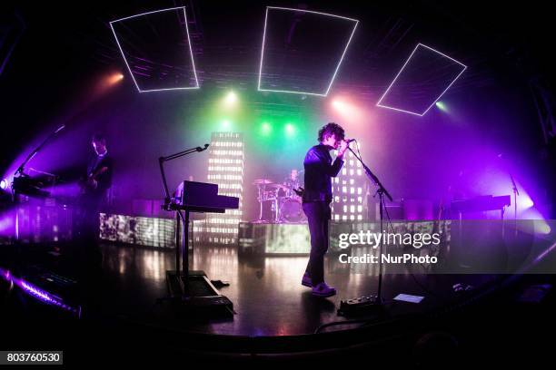 The english rock band The 1975 pictured on stage as they perform at Fabrique in Milan, Italy, on 29 June 2017. The 1975 announced the 2017 European...