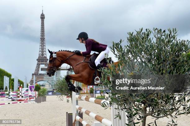 Mathilde Pinault of France and Lotta compete on day 1 in the 4th Longines Paris Eiffel Jumping competiton on June 30, 2017 in Paris, France.