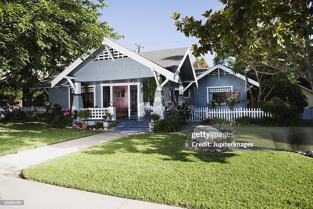 Craftsman home exterior and front yard