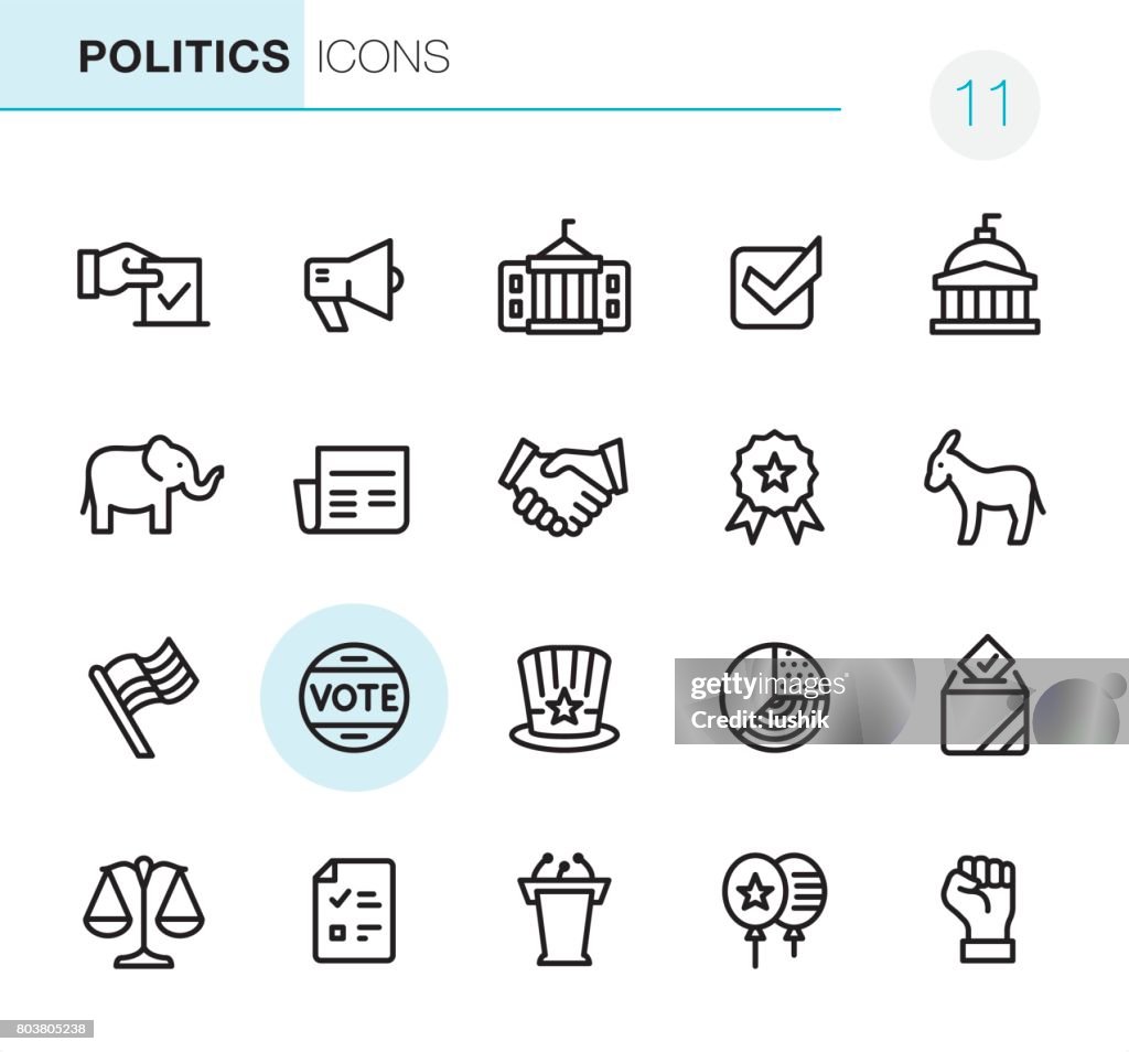 Elecciones y política - los iconos Pixel Perfect