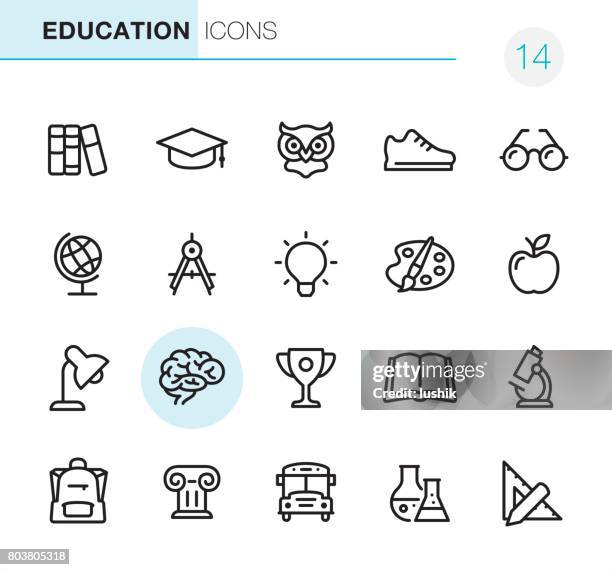 stockillustraties, clipart, cartoons en iconen met onderwijs - pixel perfect iconen - palet