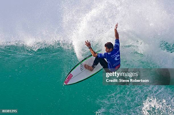 Dayyan Neve of Australia competes in round four during the Rip Curl Pro as part of the ASP World Tour at Bells Beach March 26, 2008 in Torquay,...