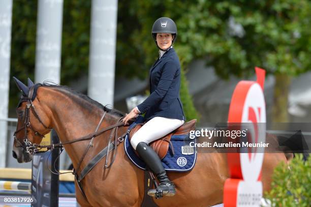 Ariana Rockefeller of The United States of America and Out of Beag compete on day 1 in the 4th Longines Paris Eiffel Jumping competiton on June 30,...
