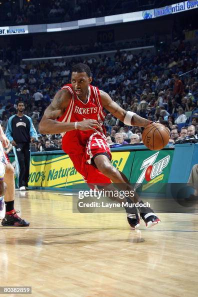 T Mac Rockets Tracy McGrady of the Houston Rockets moves the ball during the NBA ...