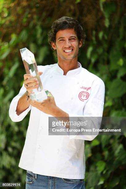 Jorge Brazalez, the winner of TV MasterChef, poses for a photo session on June 29, 2017 in Madrid, Spain.