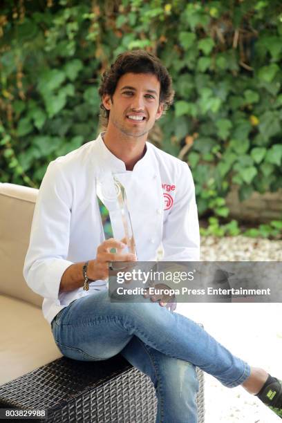 Jorge Brazalez, the winner of TV MasterChef, poses for a photo session on June 29, 2017 in Madrid, Spain.