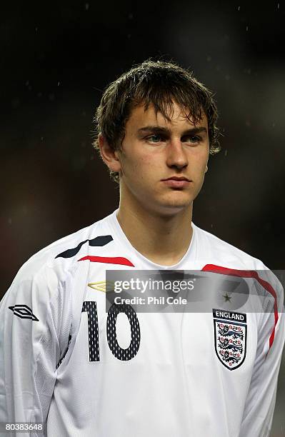 Ed Upson of England during a International friendly Match between England U19 and Russia U19 at the Stadium:MK on March 25 in Milton Keynes, England.