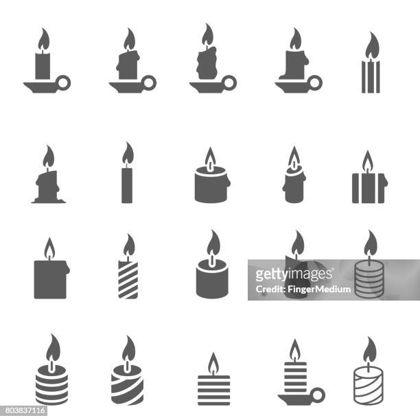 candles icon set - candle stock illustrations