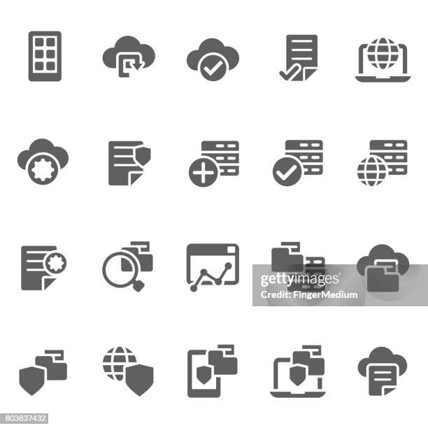 network icon set - brochure rack stock illustrations