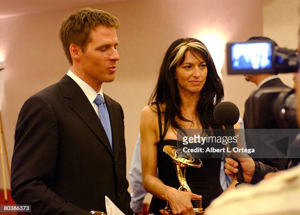 Ben Browder, winner for Best Actor on Television for "Farscape: Peacekeeper Wars" and Claudia Black, winner for Best Actress on Television for...