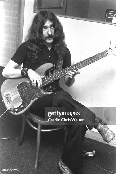 Black Sabbath June 17,1970 Geezer Butler at Regents Sounds during Paranoid sessions.