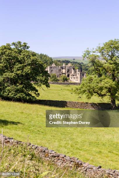 summer in the yorkshire dales national park - barden tower, a 15th century hunting lodge in wharfedale at barden bridge, north yorkshire uk - wharfdale stock pictures, royalty-free photos & images