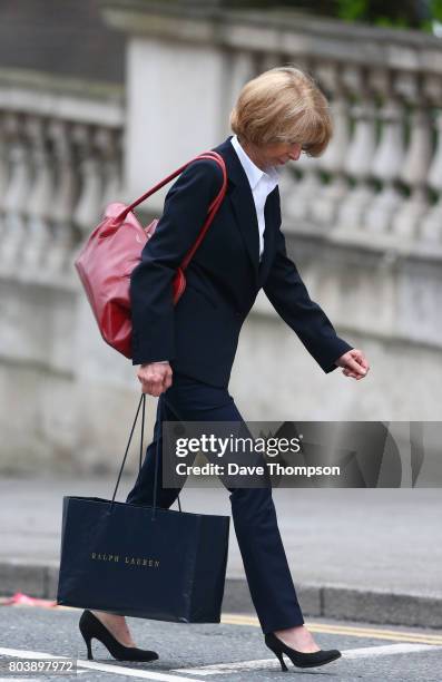 Coronation Street actor Helen Worth arrives for the funeral of Martyn Hett at Stockport Town Hall on June 30, 2017 in Stockport, England. 29 year old...