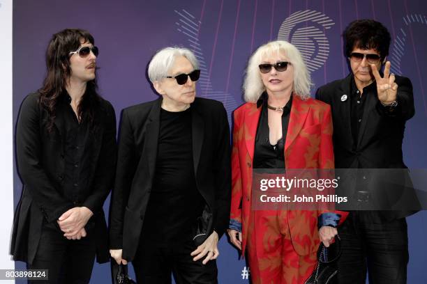 Matt Katz-Bohen, guitarist Chris Stein, singer Debbie Harry and Clem Burke of Blondie attend Nordoff Robbins O2 Silver Clef awards at The Grosvenor...