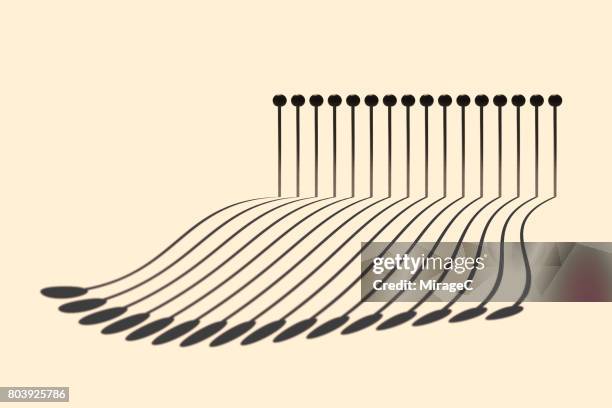 abstract long shadow of pins - distorted image stock pictures, royalty-free photos & images