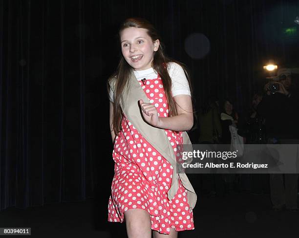 Actress Abigail Breslin attends a ceremony inducting her into the Girl Scouts of the USA held at 20th Century Fox Studios on March 26, 2008 in Los...