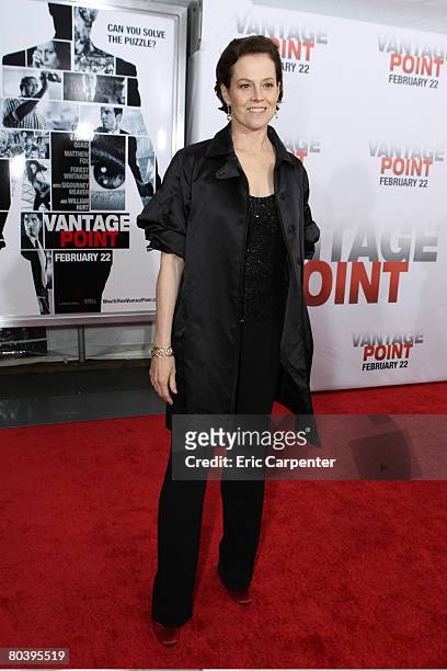 Sigourney Weaver at the Columbia Pictures World Premiere of 'Vantage Point' on February 20, 2008 at the AMC Lincoln Square in New York, NY.