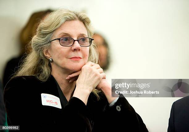 Actress Blythe Danner attends the "Stand Up For Real Sex Education" congressional briefing March 27, 2008 in Washington, DC. The briefing will focus...