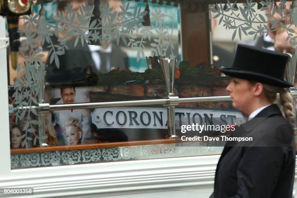 The coffin Martyn Hett leaves Stockport Town Hall after his funeral on June 30, 2017 in Stockport, England. 29 year old Martyn Hett was one of 22...