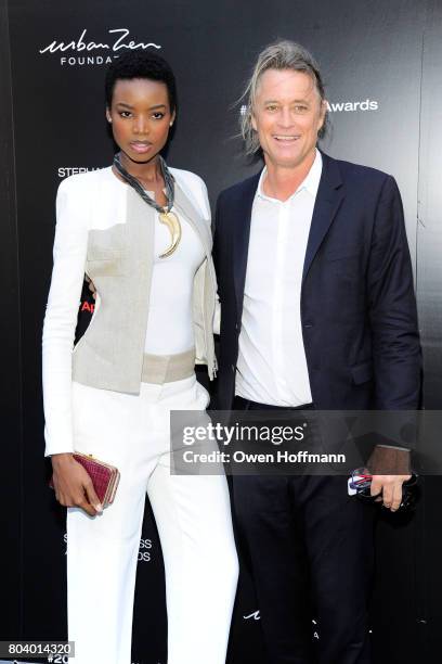 Maria Borges and Russell James attend 2017 Stephan Weiss Apple Awards at Urban Zen on June 7, 2017 in New York City.