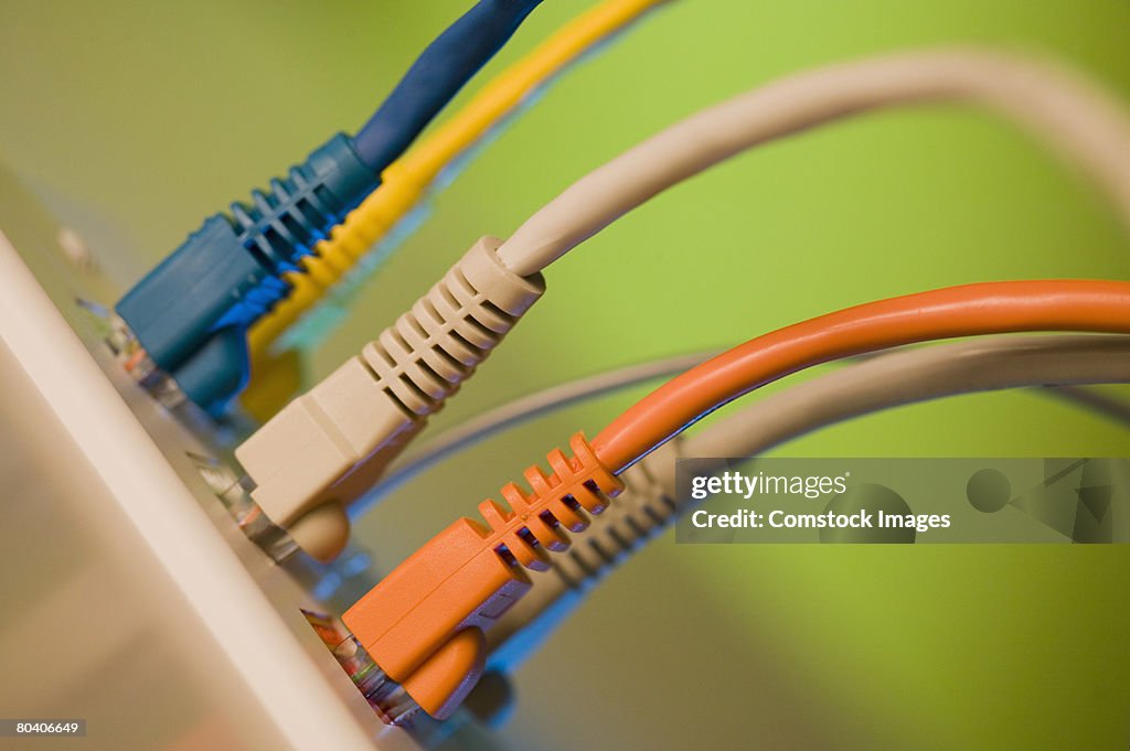 Cable Into Socket Ethernet Cables Plugged Into Wall Socket High-Res Stock Photo - Getty ...