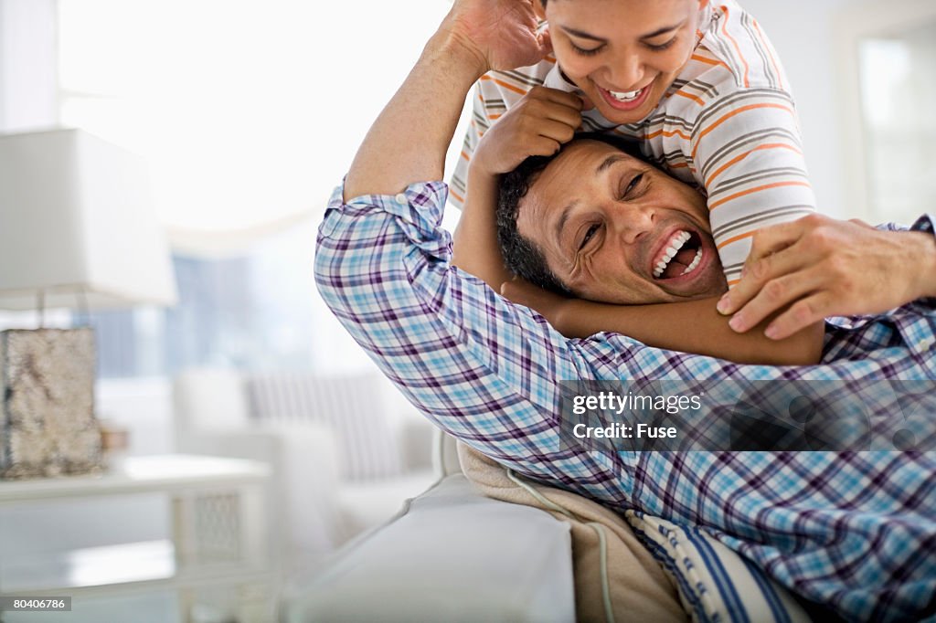 Father and Son Wrestling