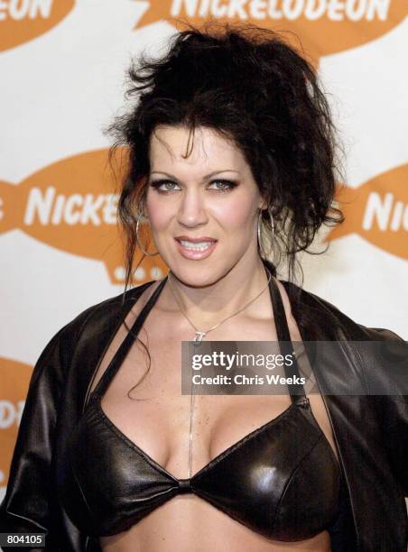 Professional wrestling star Chyna poses for photographers at Nickelodeon's 14th Annual Kid's Choice Awards April 21, 2001 in Santa Monica, CA.