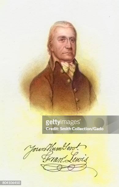 Engraved portrait of Francis Lewis, merchant and a signer of both the Articles of Confederation and the United States Declaration of Independence,...