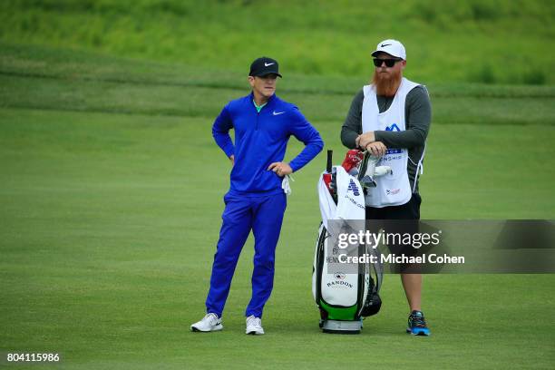 Brian Henninger prepares to hit a shot during the second round of the American Family Insurance Championship held at University Ridge Golf Course on...