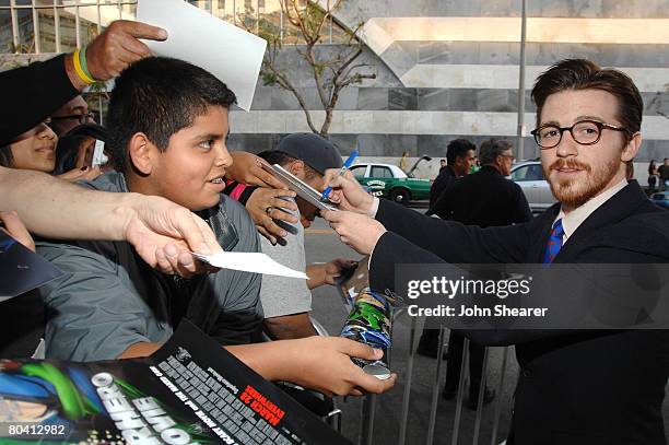 Actor Drake Bell arrives to the premiere of Weinstein Company's "Superhero Movie" at Mann Festival Theatre on March 27, 2008 in Westwood, California.