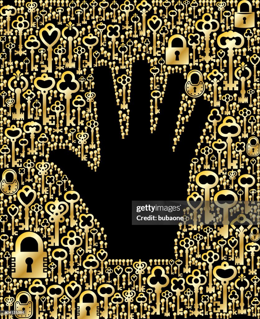 Hand Key Antique Gold Keys Pattern Vector Graphic High-Res Vector ...