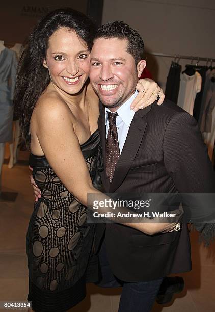 Emma Snowdon-Jones and David Gruning attend the Moschino Fall/Winter Preview hosted by Saks Fifth Avenue and W Magazine on March 27,2008 in New York...