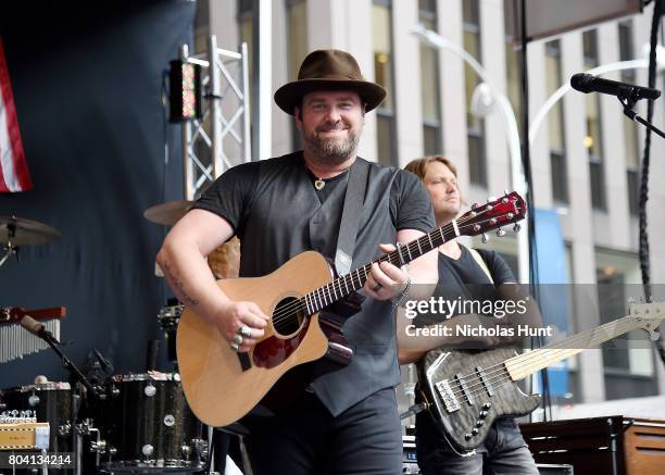 American singer-songwriter Lee Brice performs On Fox & Friends' All-American Summer Concert Series at FOX Studios on June 30, 2017 in New York City.