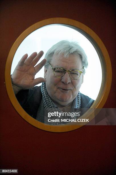 British director Alan Parker poses for photographers after his press conference during Prague's International Film Festival ''Febiofest'', on March...