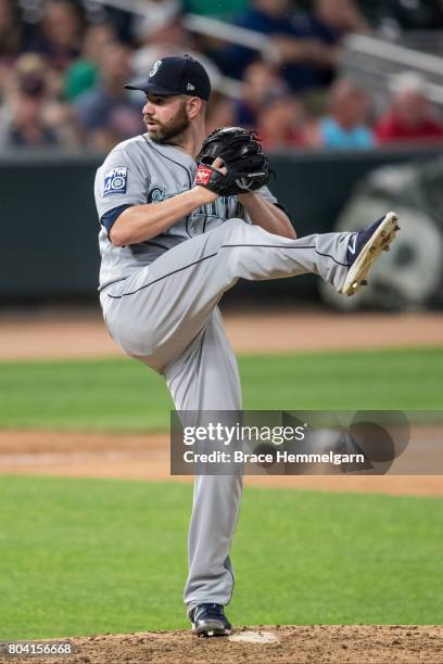 Marc Rzepczynski of the Seattle Mariners pitches against the Minnesota Twins on June 13, 2017 at Target Field in Minneapolis, Minnesota. The Twins...