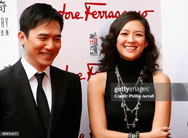 Tony Leung Chiu Wai and Zhang Ziyi attend the Salvatore Ferragamo 80th Anniversary Party on March 28, 2008 in Shanghai, China.