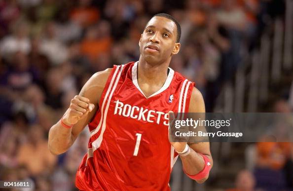 T Mac Rockets Tracy McGrady of the Houston Rockets celebrates a play during the ...