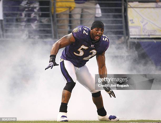 Baltimore Ravens' Ray Lewis before facing the Indianapolis Colts during AFC playoff competition at M&T Bank Stadium, Baltimore, Maryland, Saturday,...