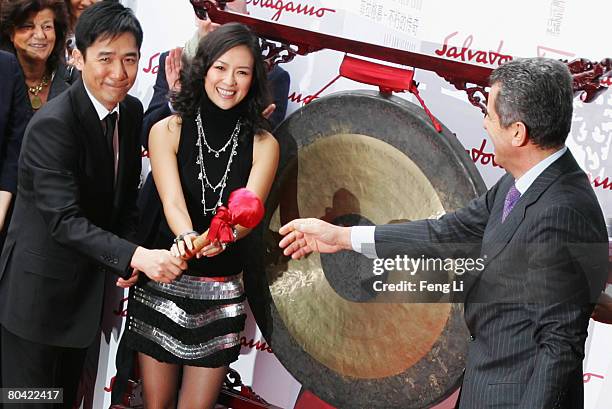 Tony Leung and Zhang Ziyi attends Salvatore Ferragamo 80th Anniversary Party on March 28, 2008 in Shanghai, China.