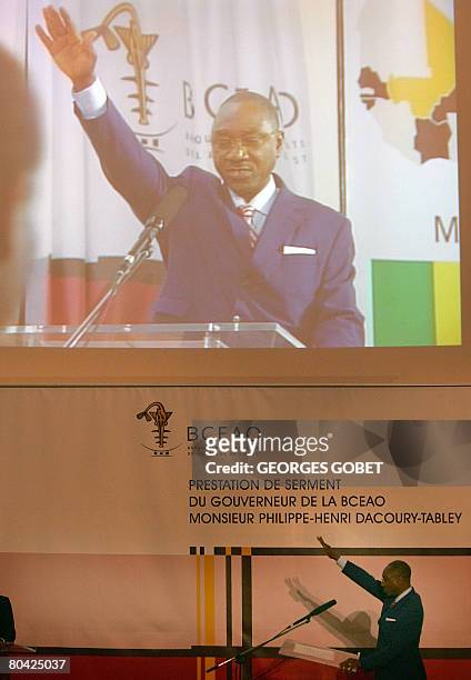 The new governor of the Central Bank of West African States , Philippe-Henri Dacoury-Tabley, is sworn in on March 29, 2008 at the headquaters of the...