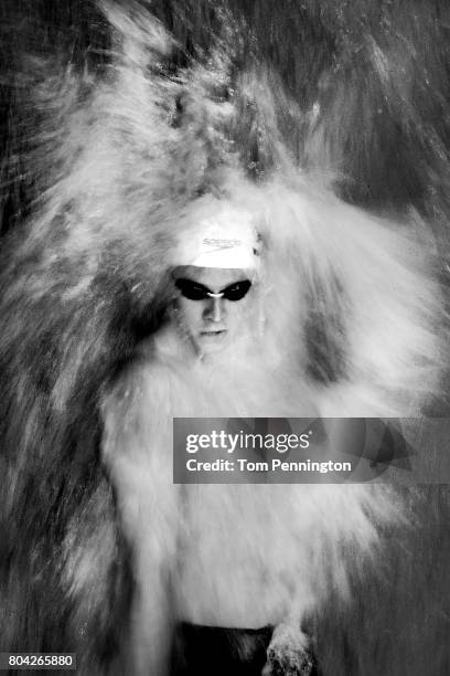 Ryan Murphy competes in a Men's 100 LC Meter Backstroke heat race during the 2017 Phillips 66 National Championships & World Championship Trials at...