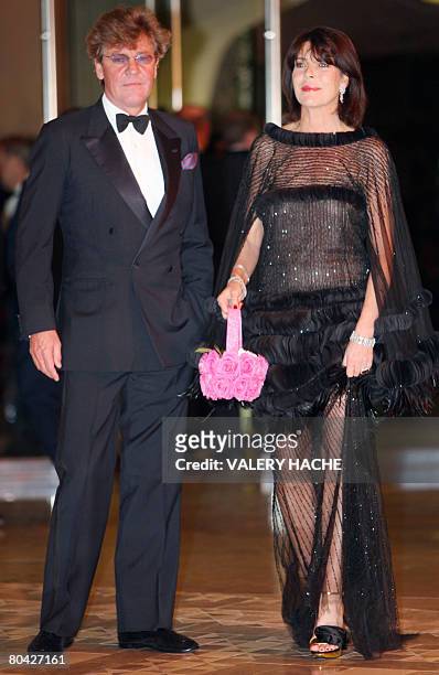 August of Hanover and his wife Princess Caroline of Hanover arrive for the annual Rose Ball at the Monte-Carlo Sporting Club in Monaco, onMarch 29,...