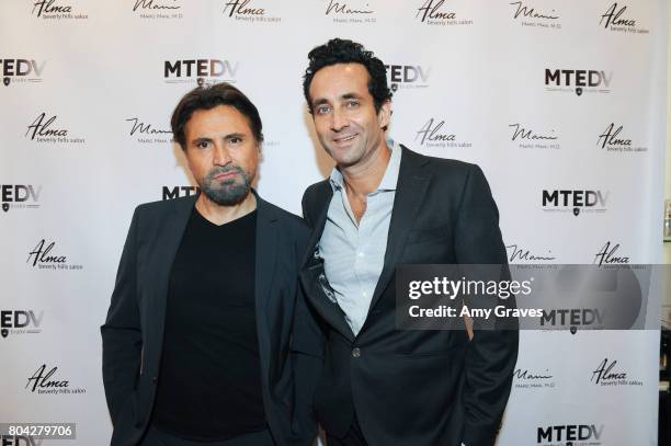 Dr. Marc Mani and Alex Casalino attend A Night Out, a fundraising event benefiting #MoveToEndDV hosted by Beverly Hills plastic surgeon Dr. Marc Mani...