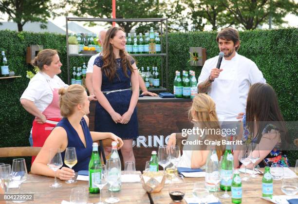 Chef Ludo Lefebvre speaks during S.Pellegrino Taste Guide Event With Chefs April Bloomfield & Ludo Lefebvre at Hudson River Park at Pier 46 on June...