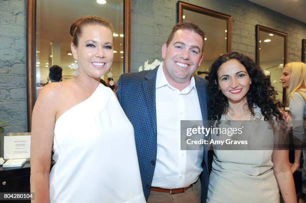 Erin Steed, Aaron Steed and Neslie Akkol attend A Night Out, a fundraising event benefiting #MoveToEndDV hosted by Beverly Hills plastic surgeon Dr....